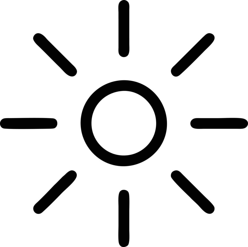 sun icon in white background, illustration of sun icon symbol in black on white background vector