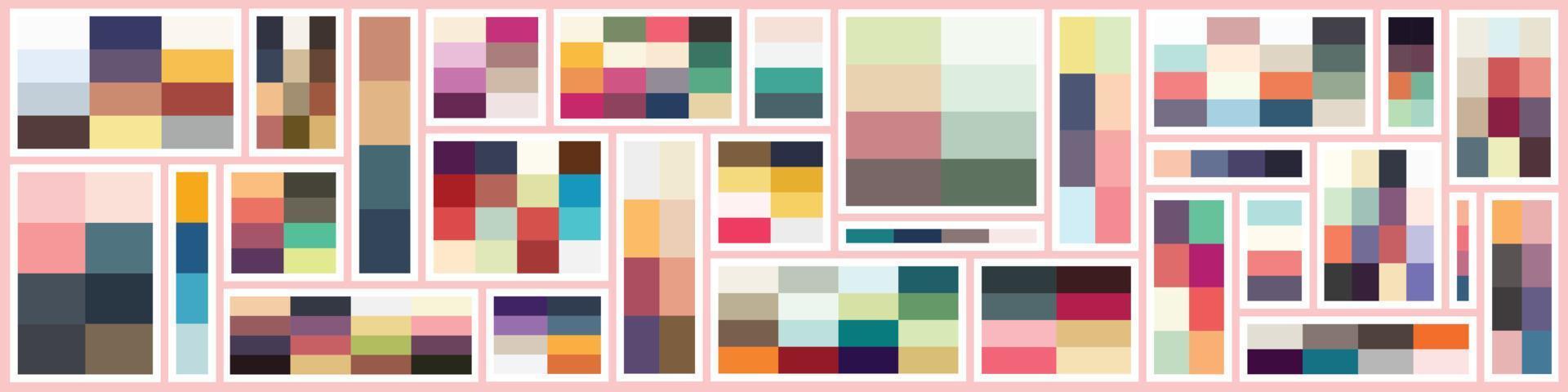 Collection of Vintage colour pallet vector