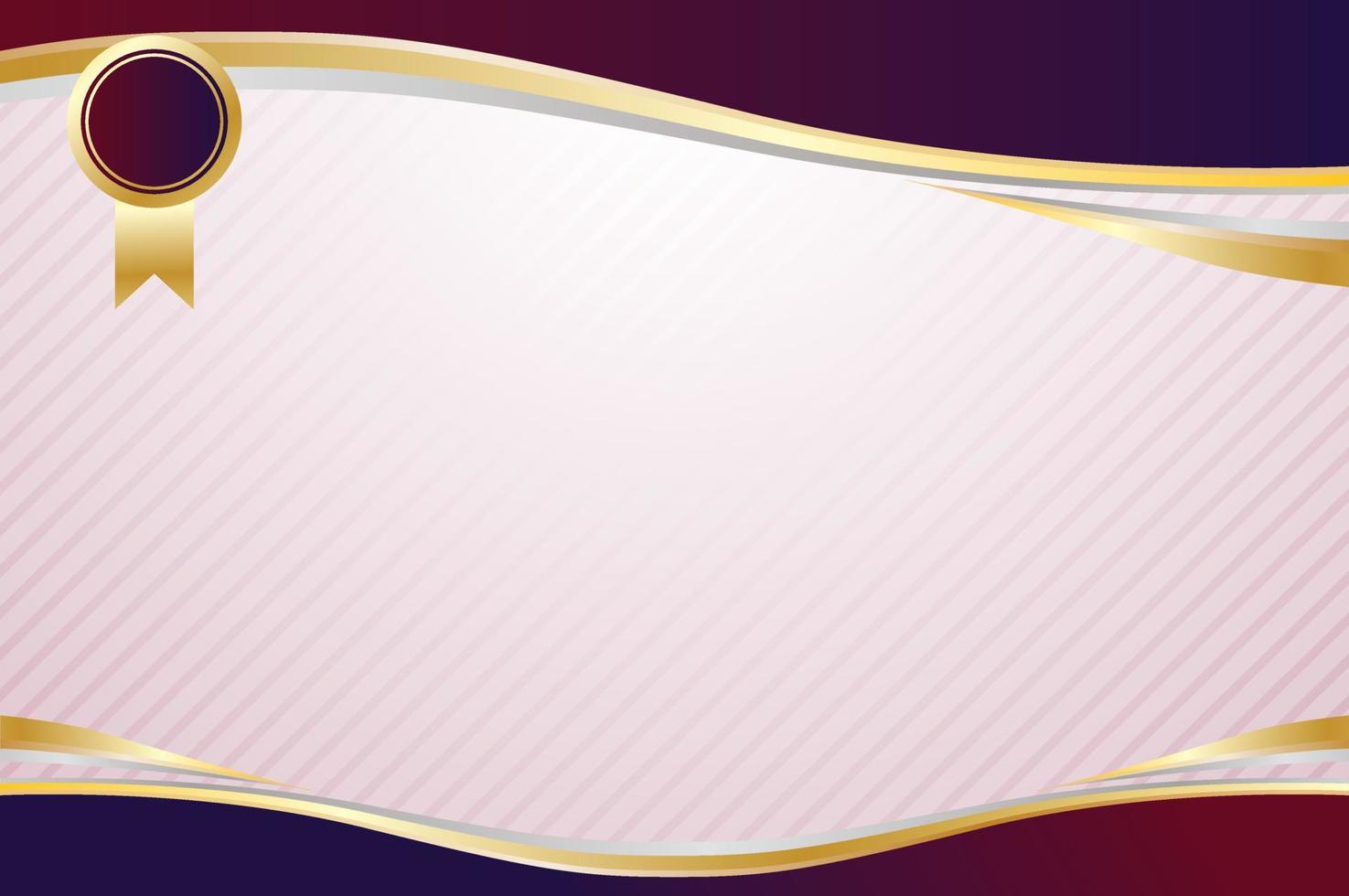 Stylish and golden certificate template design vector