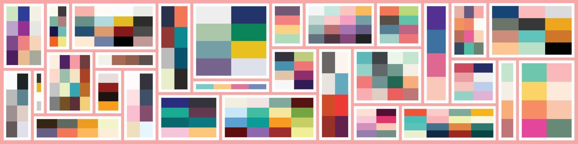 Collection of Vintage colour pallet vector