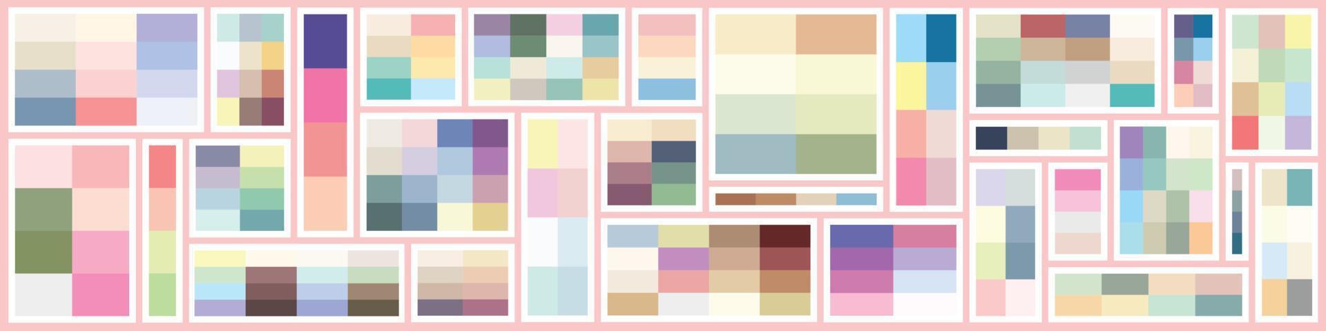 colección de colores pastel, colores estéticos, color suave, paleta de colores vector