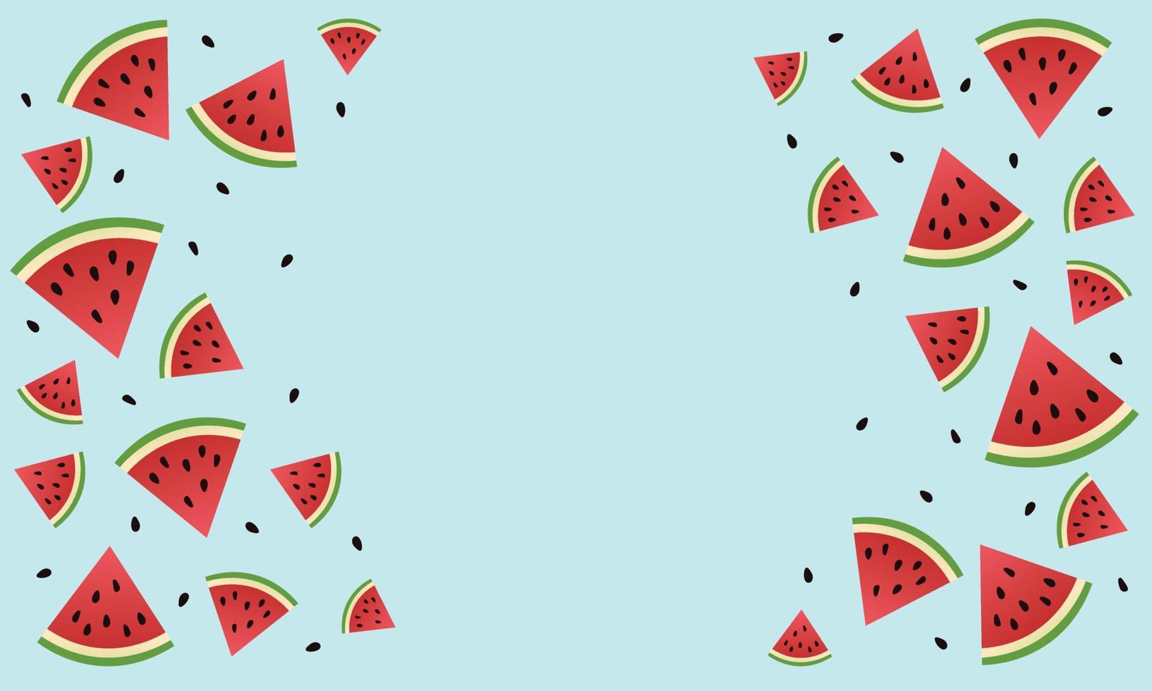 Summer watermelon slices with background vector