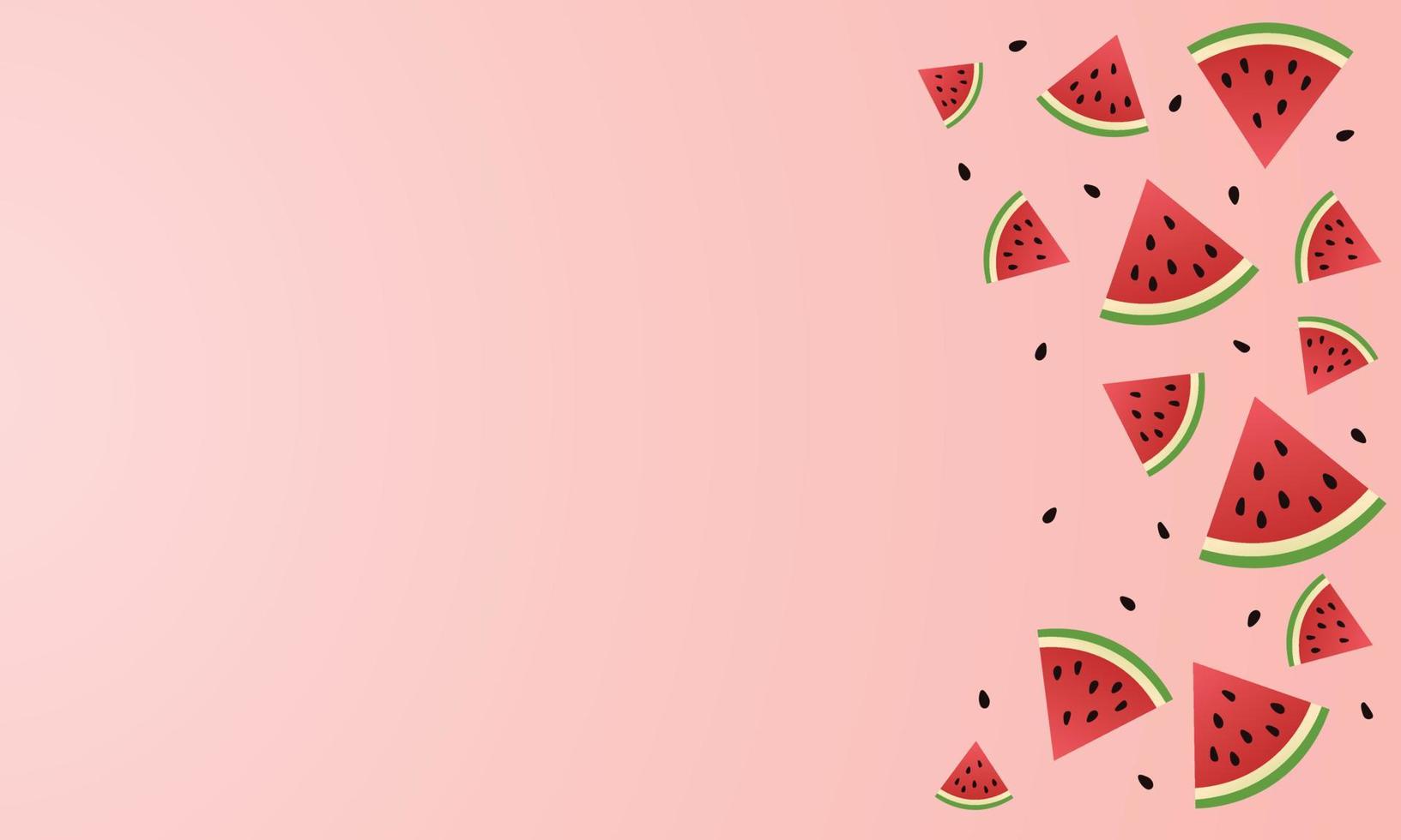watermelon slices with background vector