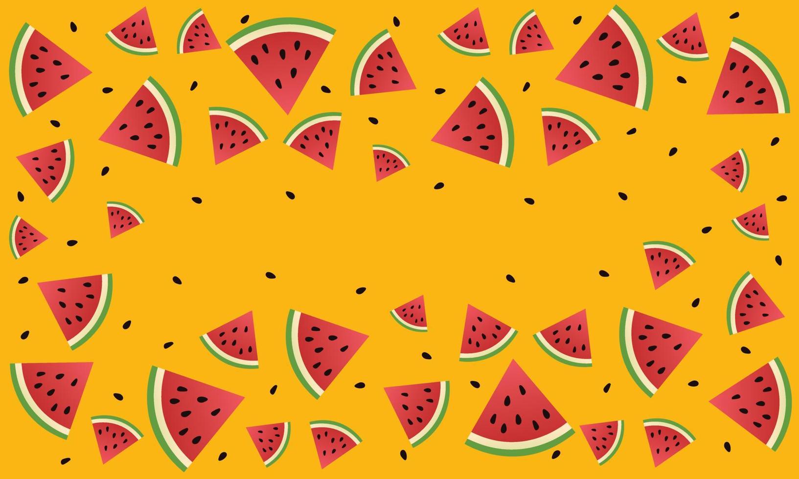Summer watermelon slices with background vector