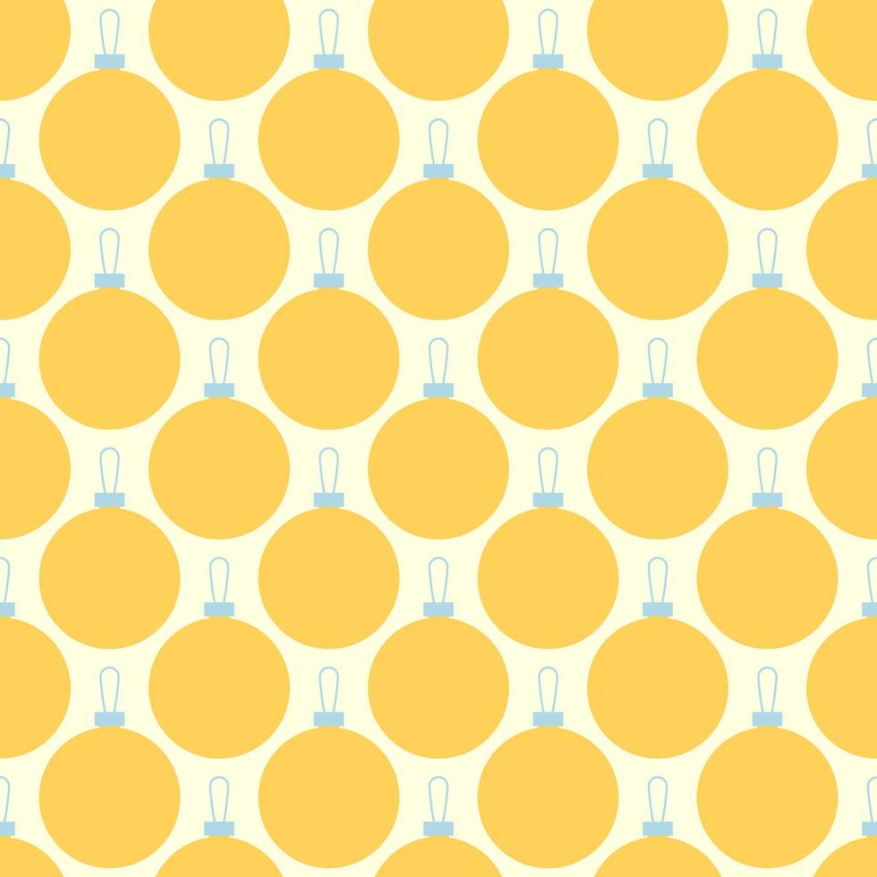 Vivid yellow Christmas bauble pattern for printing, wrapping, textile vector