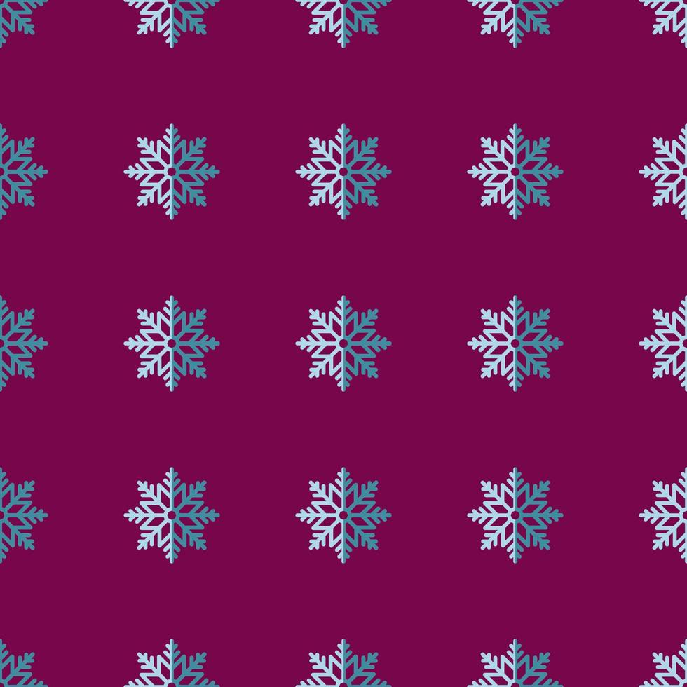 patrón vectorial sin costuras de copos de nieve sobre fondo de color carmesí oscuro. perfecto para textiles, envolturas, telas, papeles pintados. concepto de invierno, navidad y año nuevo vector