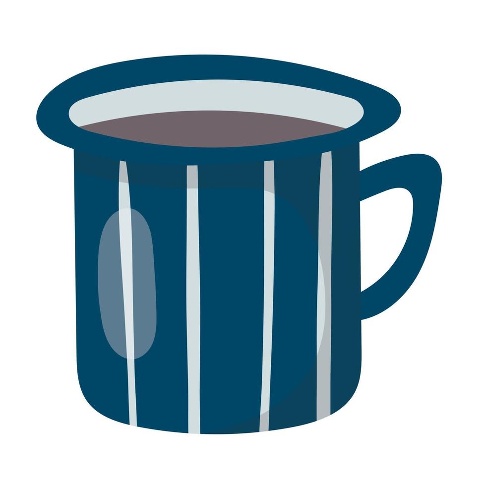 Vector isolated doodle illustration of a mug with a handle with a hot drink inside.