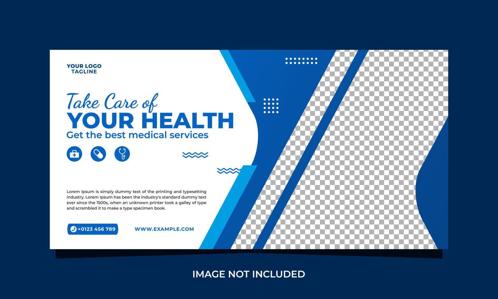 Take care of your health banner template design vector