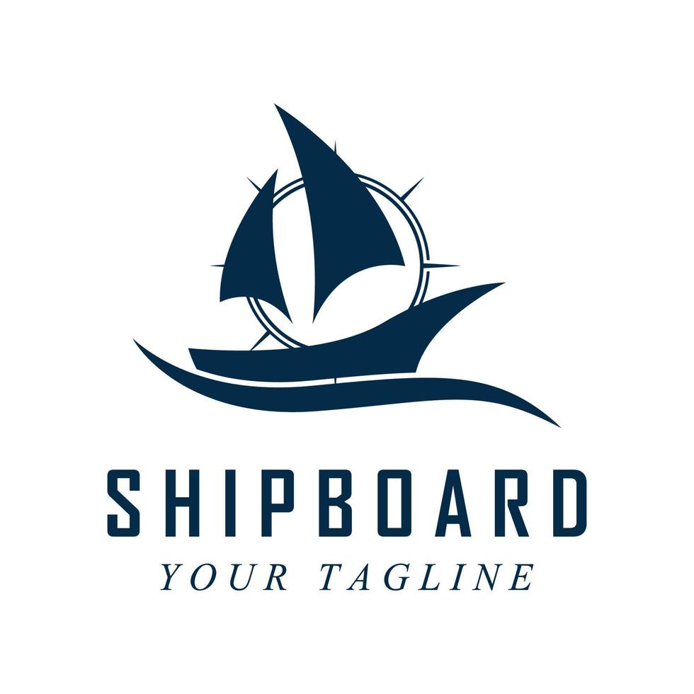 logotipo y vector a bordo con plantilla de eslogan