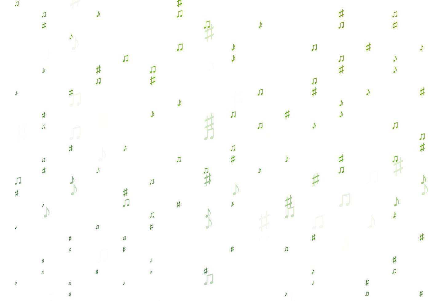 Light Green vector template with musical symbols.
