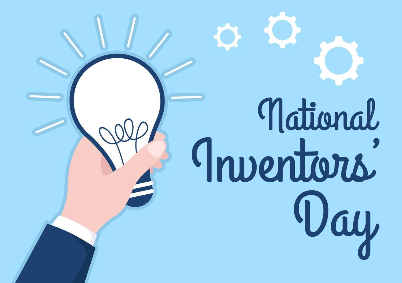 National Inventors Day on February 11 Celebration of Genius Innovation to Honor Creator of Science in Flat Cartoon Hand Drawn Template Illustration vector