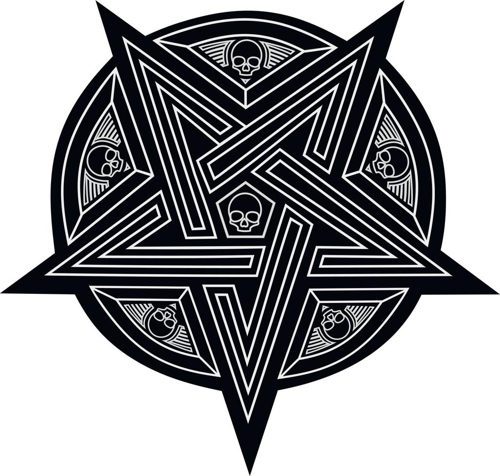 pentagrama de signo oculto, camisetas de diseño vintage grunge vector