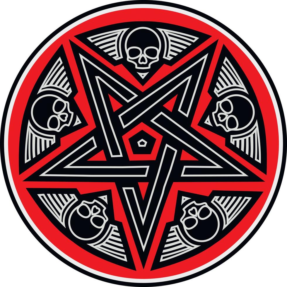 occult sign pentagram, grunge vintage design t shirts vector