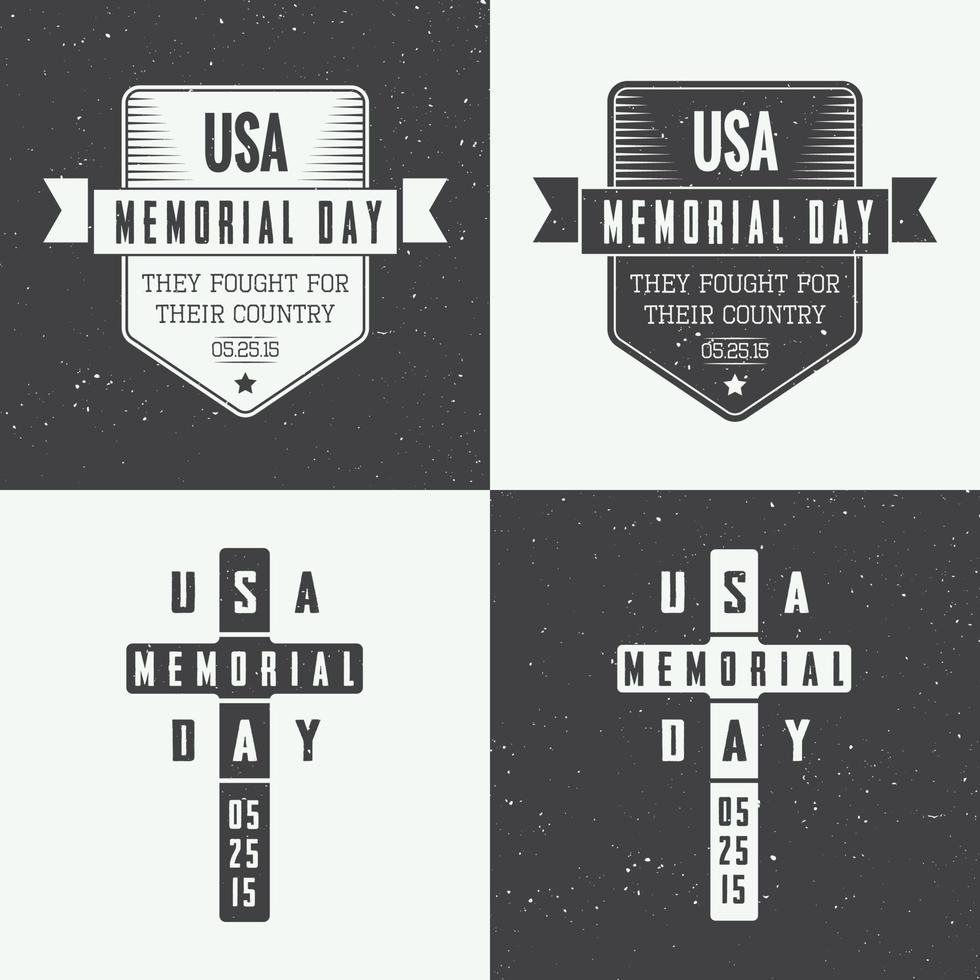 Memorial day logo set vector