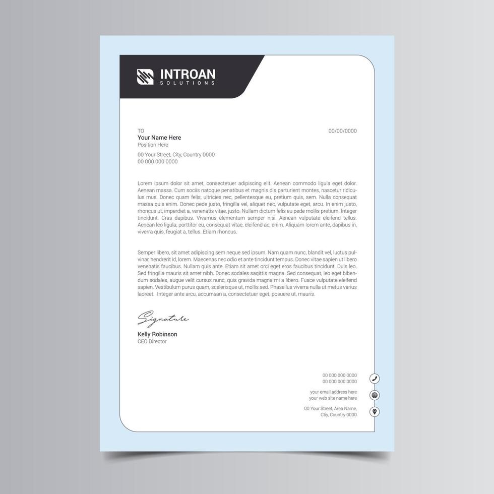 Modern and Corporate Letterhead Template vector