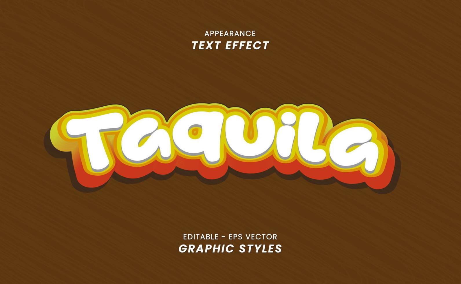 Text effect appearance - with Taquila lettering vector