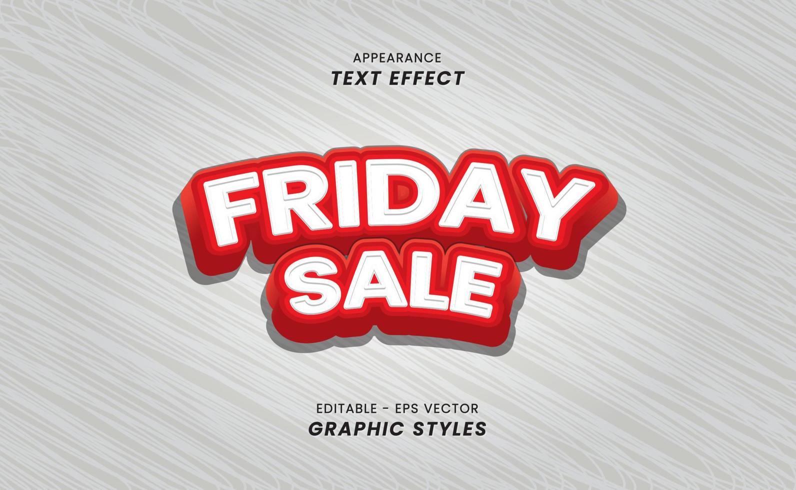 Appearance of the text effect - with the words Friday Sale vector