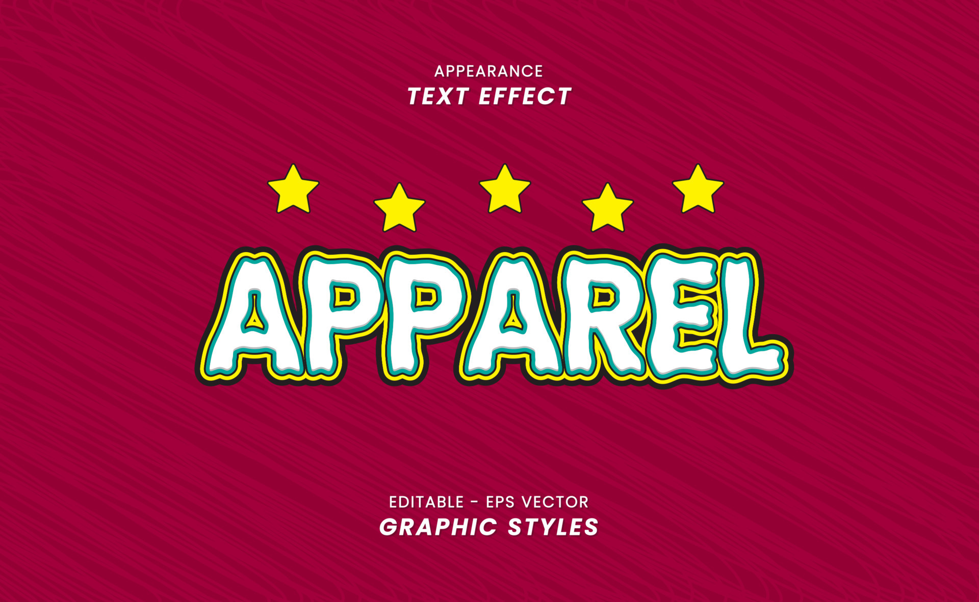 Text Effect Appearance With Word Apparel Editable. 14828217 Vector