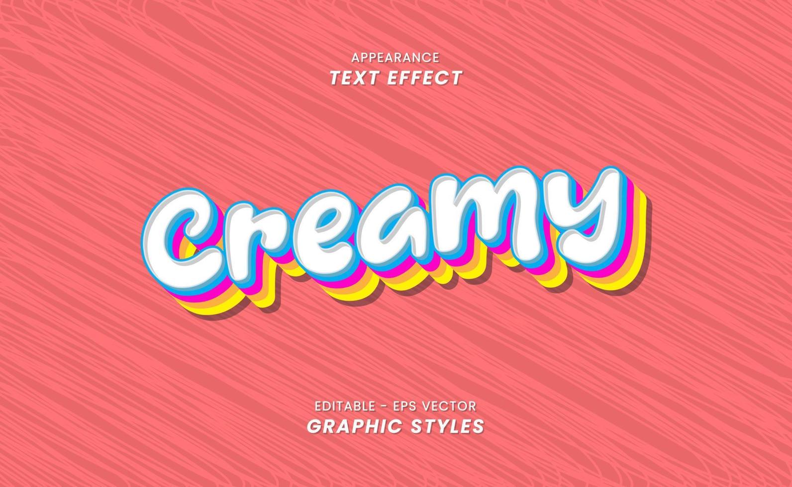 Appearance Text Effects - With Creamy Words vector