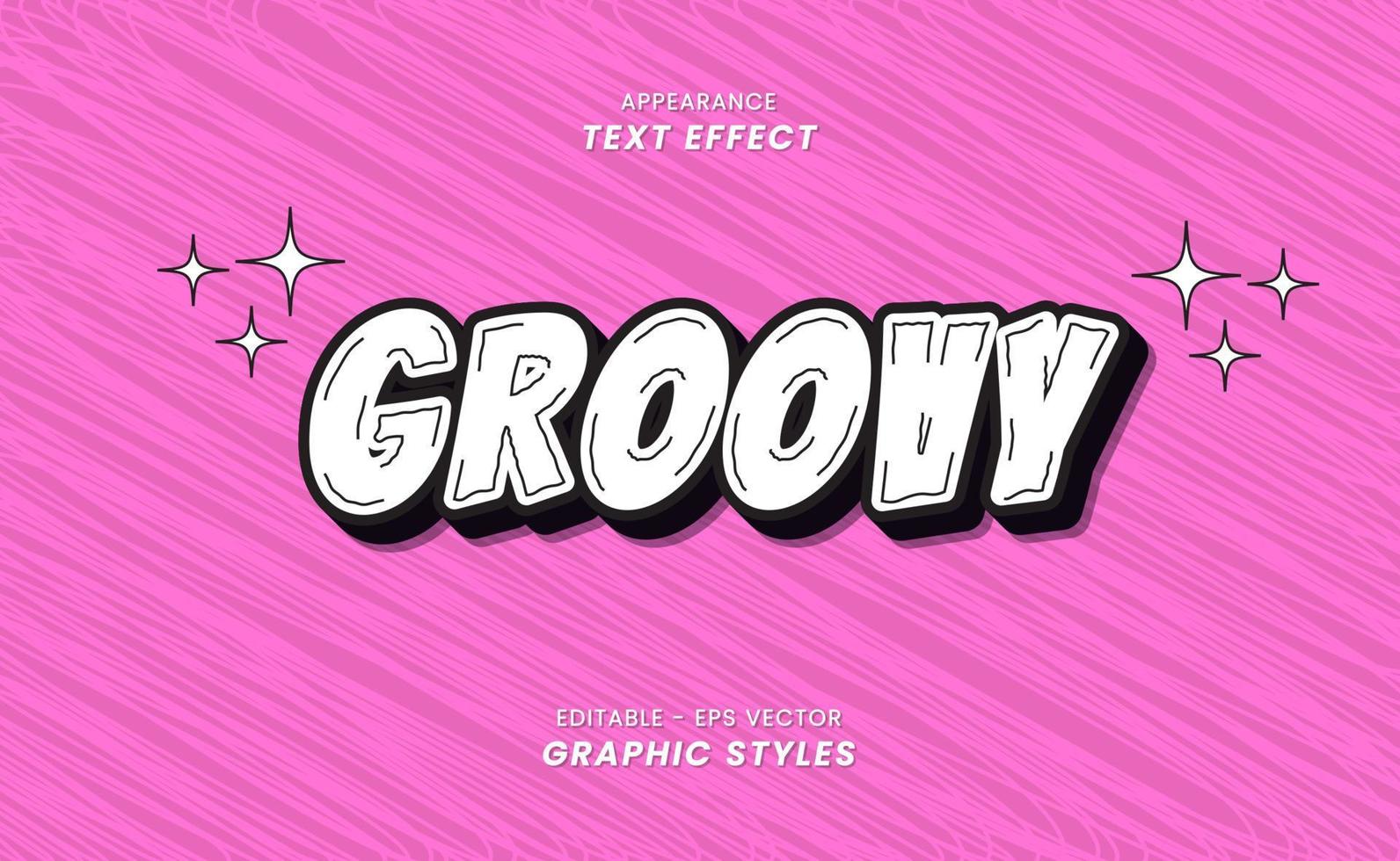 Appearance Text Effect - With Editable Groovy Words. vector