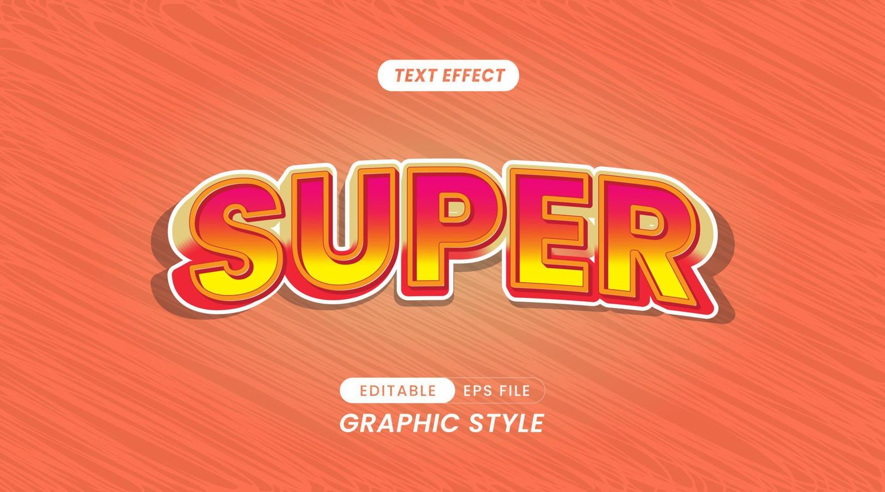 Text Effects - Super 3D Editable Text. vector