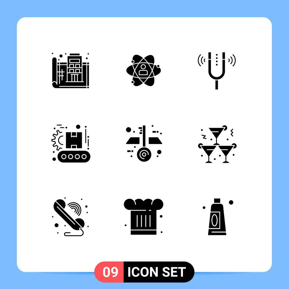User Interface Pack of 9 Basic Solid Glyphs of conveyor pitch person kamerton concert Editable Vector Design Elements
