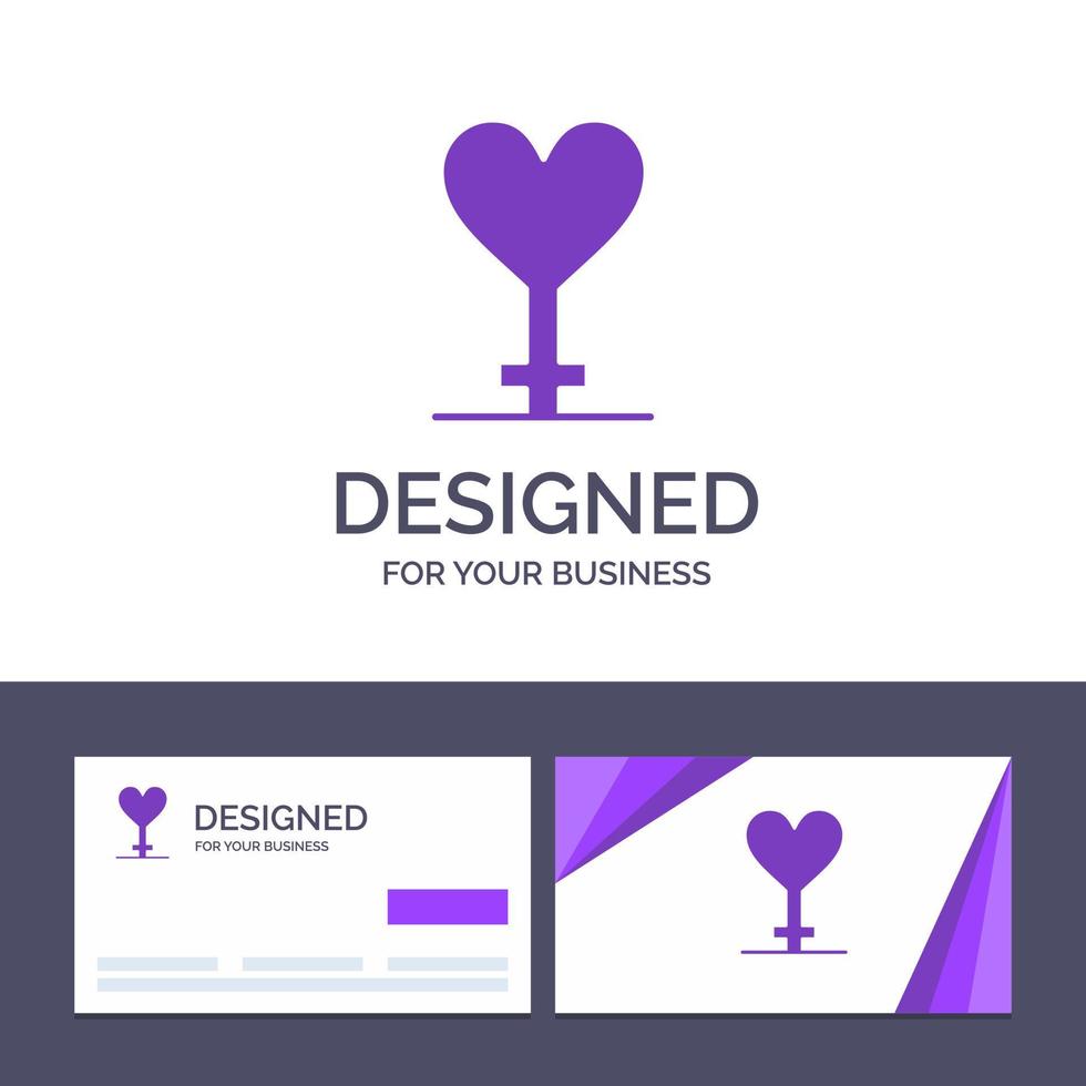 Creative Business Card and Logo template Heart Gender Symbol Vector Illustration