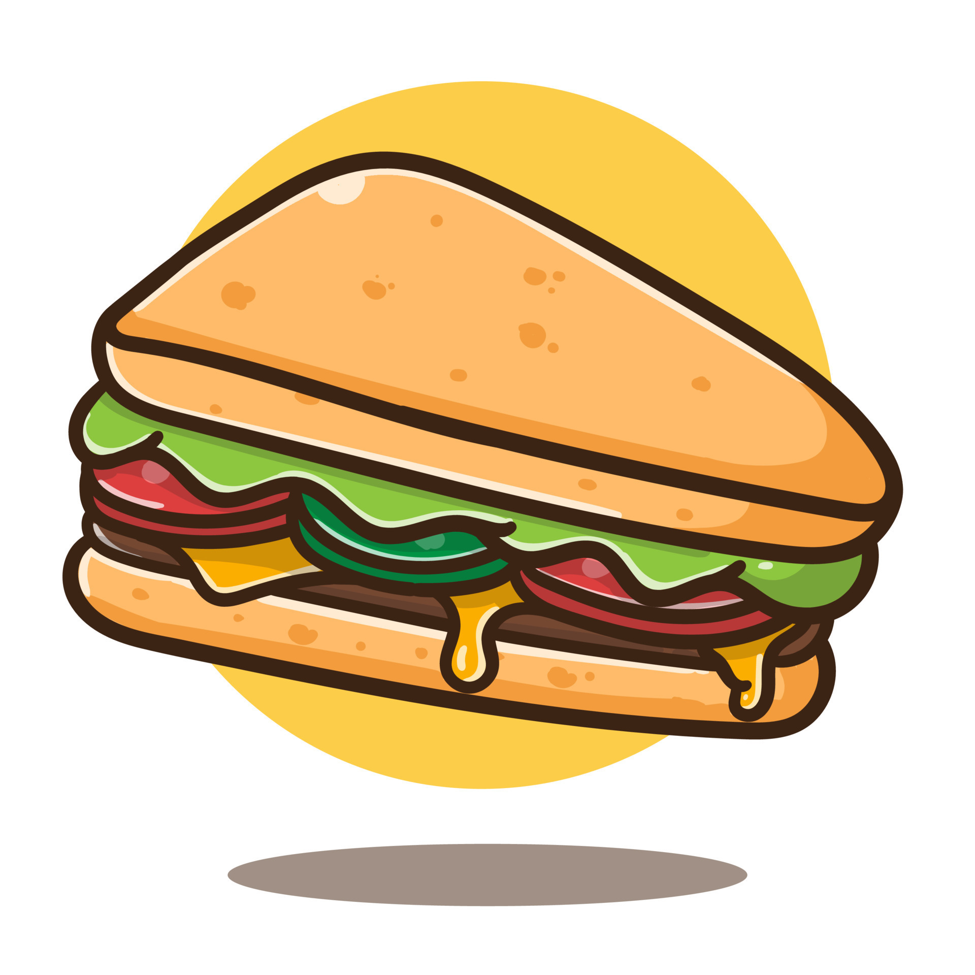 Sandwich Cartoon Images
 illustration of cute cartoon Sandwich vector good for sticker