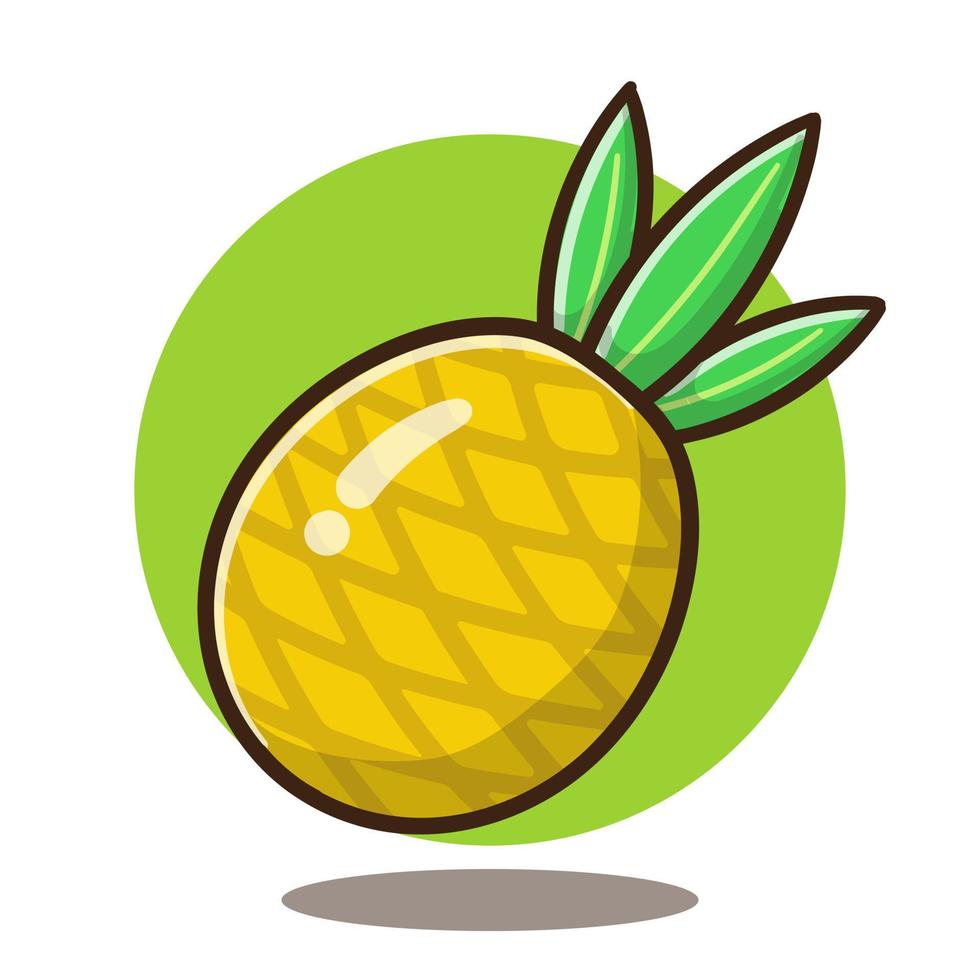 illustration of cartoon pineapple fruit vector good for sticker, education.
