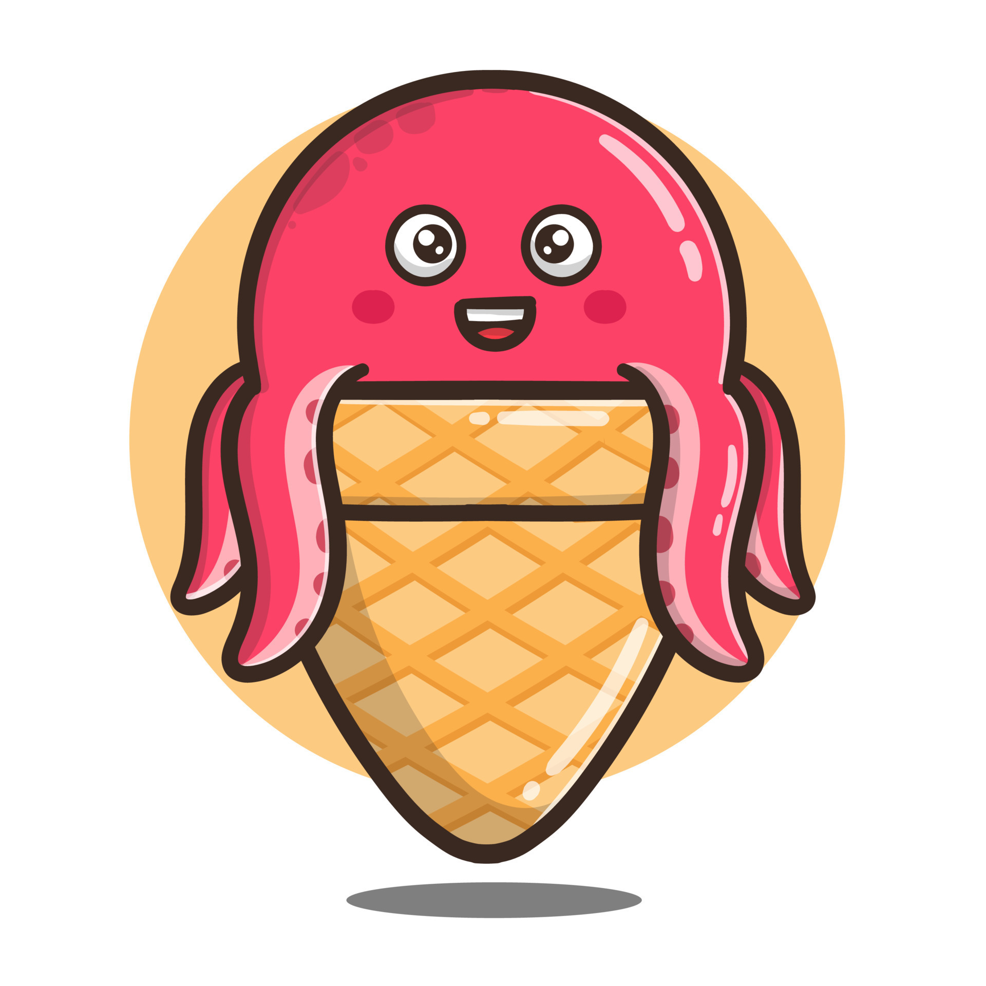 Illustration Of Cute Cartoon Octopus Ice Cream Good For Sticker illustration-of-cute-cartoon-octopus-ice-cream-good-for-sticker
