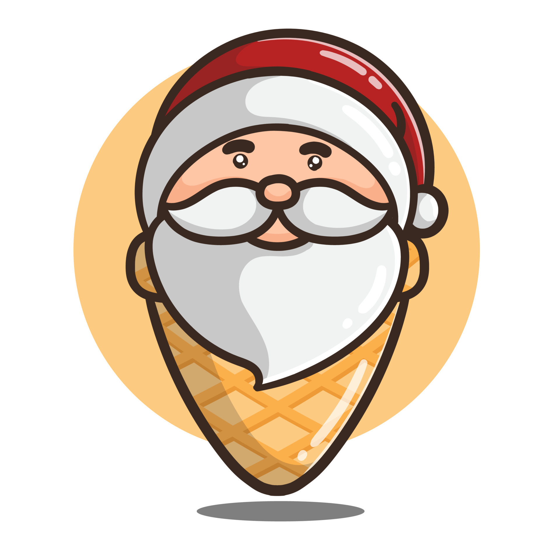 illustration of cute cartoon santa ice cream good for sticker. 14828378