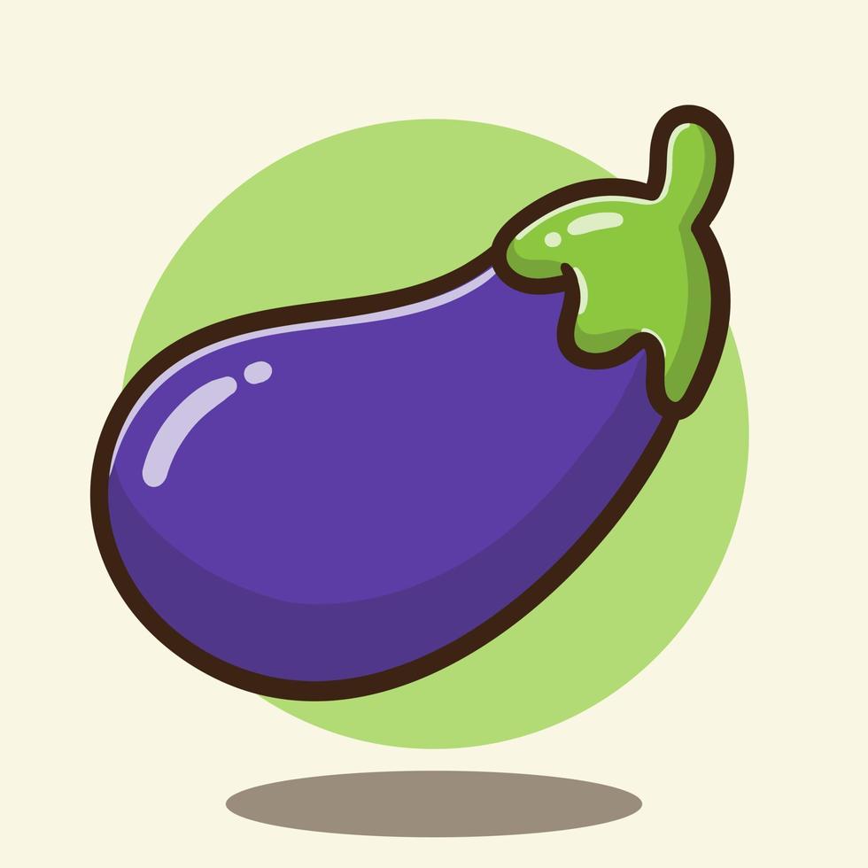 illustration of cute cartoon vegetable eggplant good for sticker, poster  14828379 Vector Art at Vecteezy