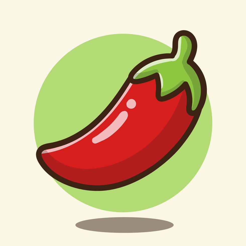 illustration of cute cartoon red chili vector