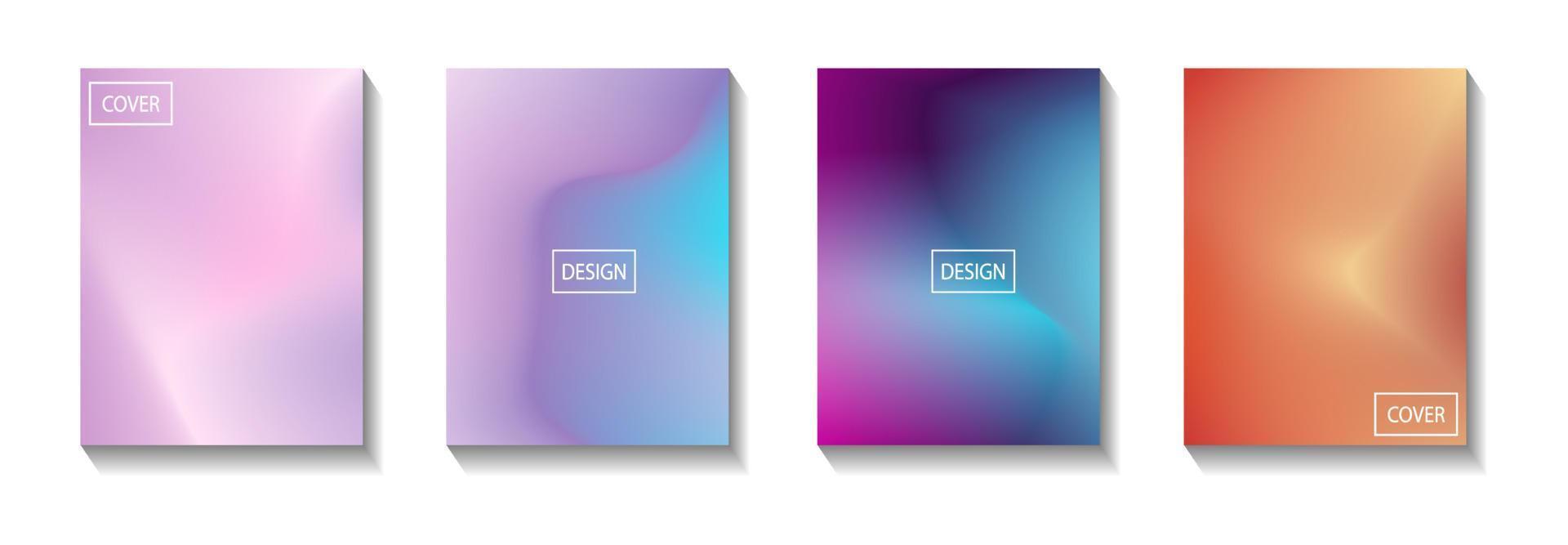 collection of colorful gradient background cover flyers are used for backgrounds, posters, banners vector