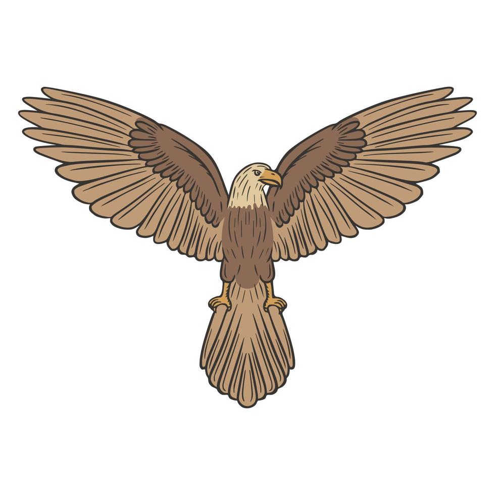 Eagle hand drawn doodle vector illustration