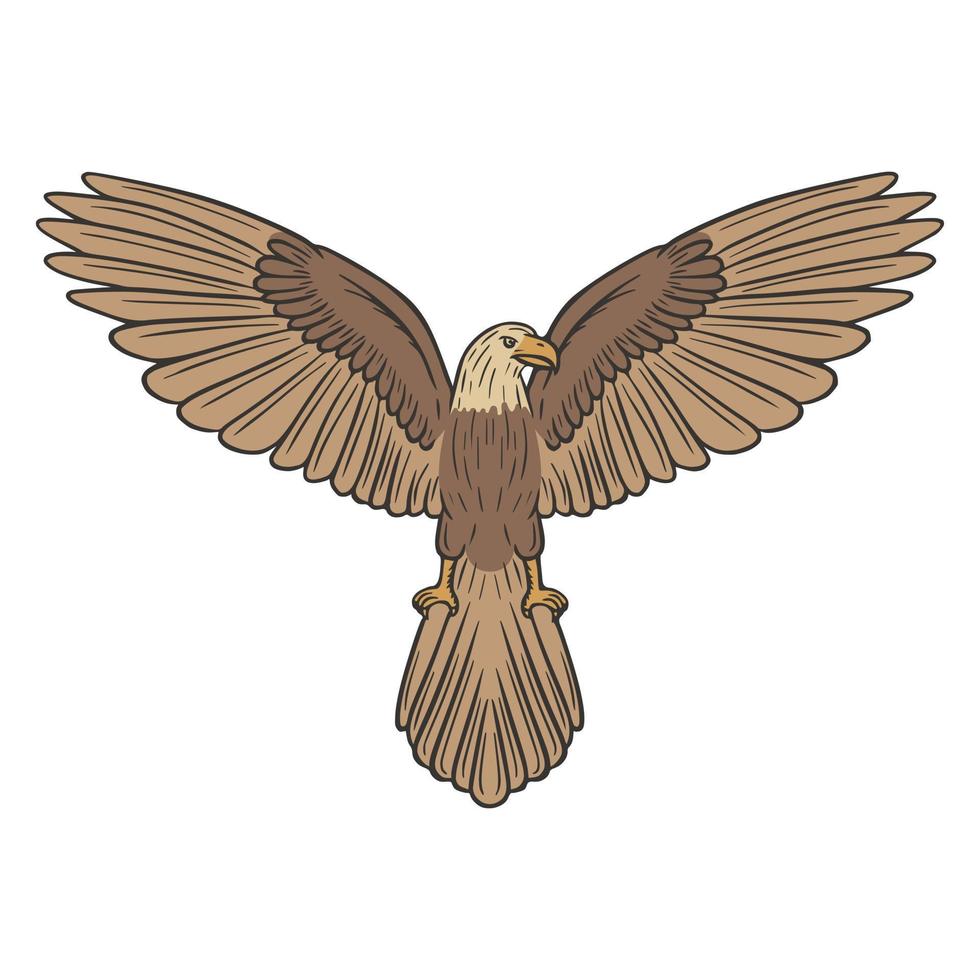 águila dibujada a mano doodle ilustración vectorial vector