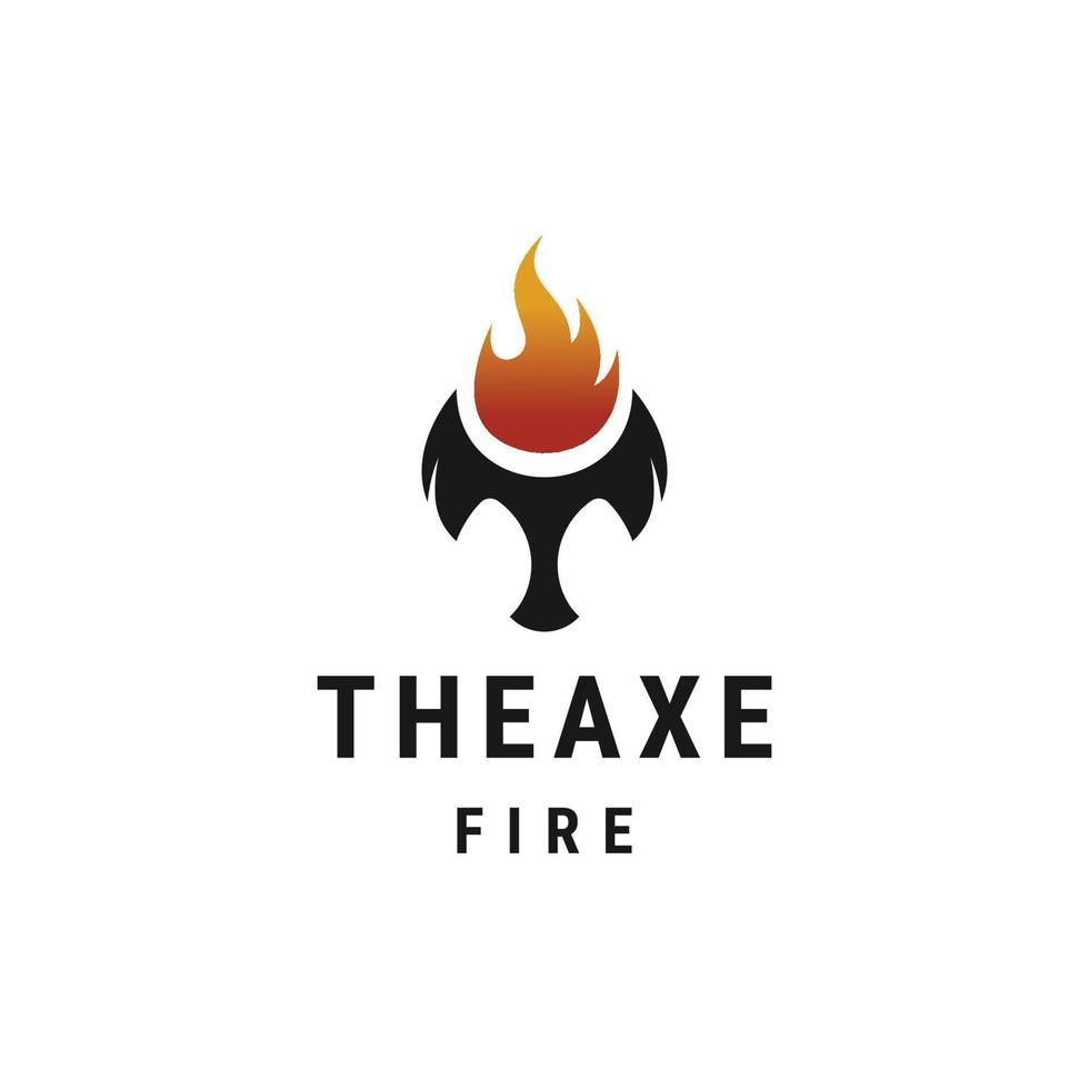 Ax of fire logo icon design template vector