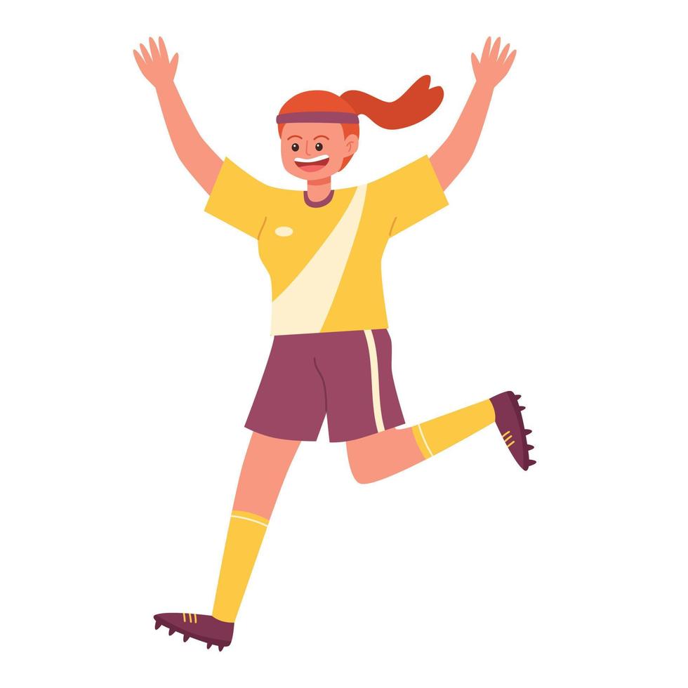 Female soccer player celebrating victory vector