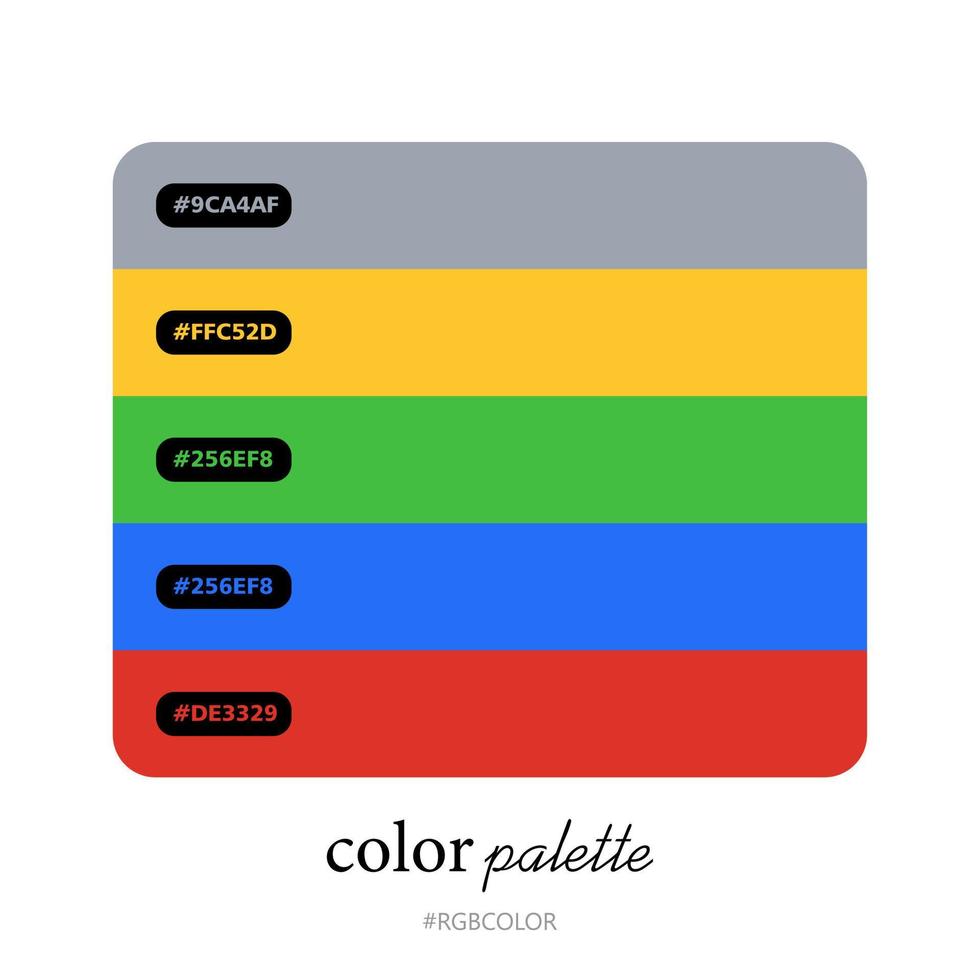 Modern Color Palettes Accurately with Codes , Perfect for use by illustrators vector