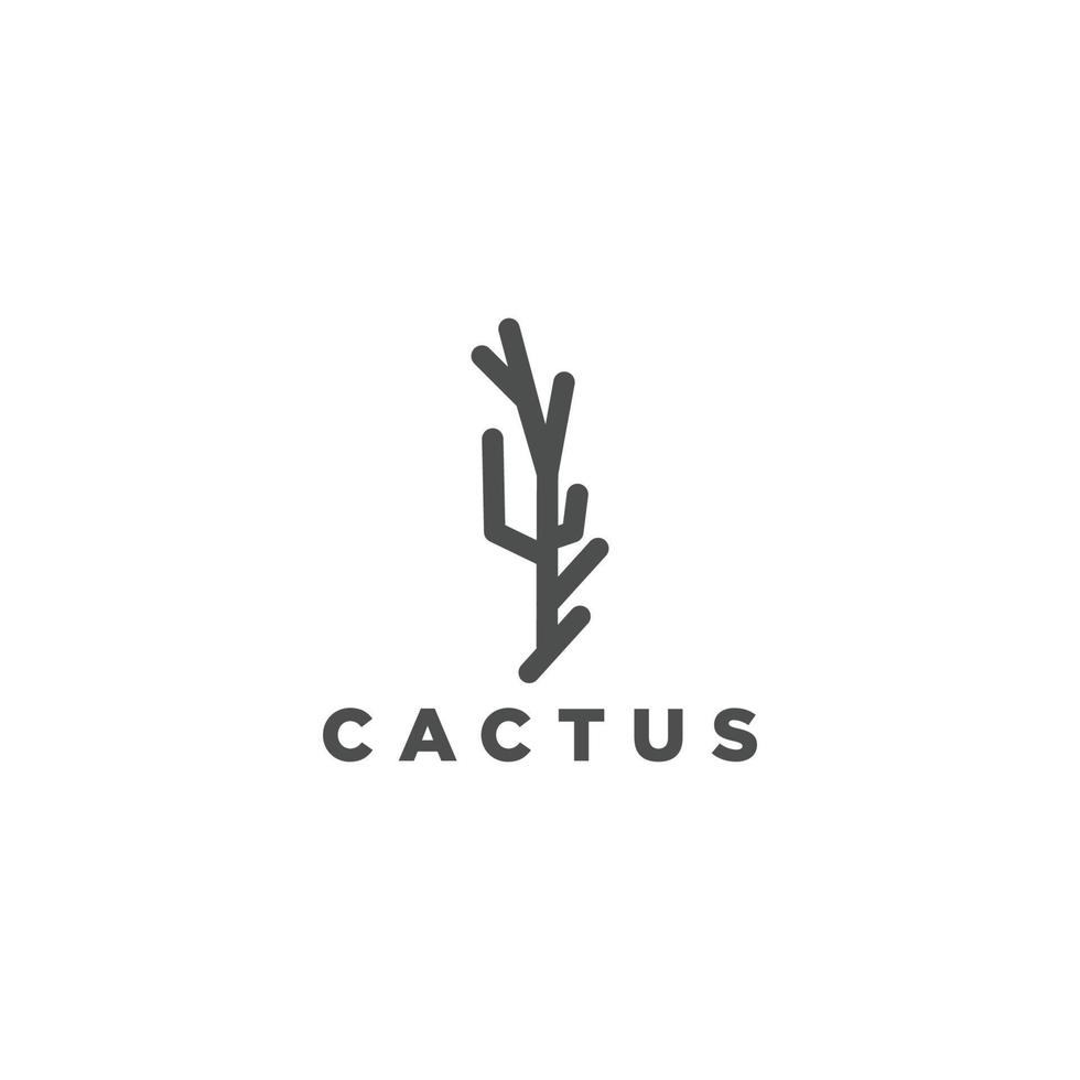 vector de diseño de icono de logotipo de cactus