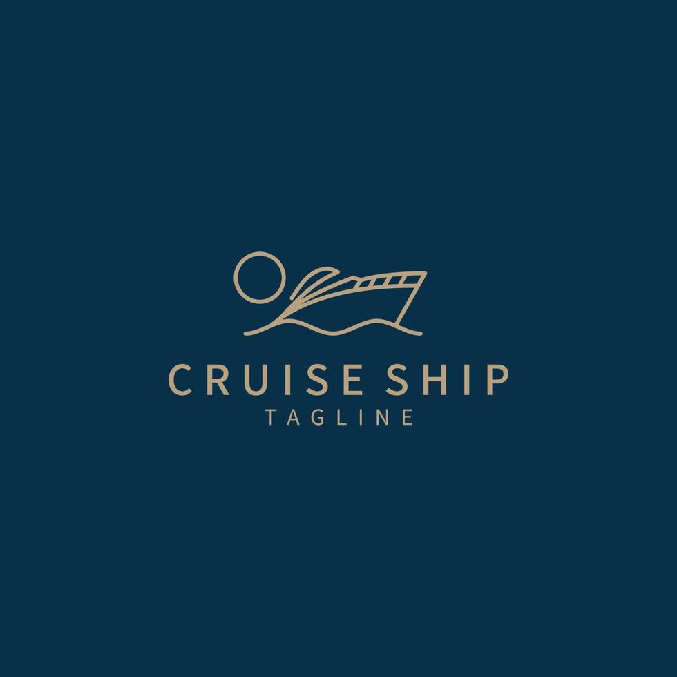 Cruise ship logo vector icon design template