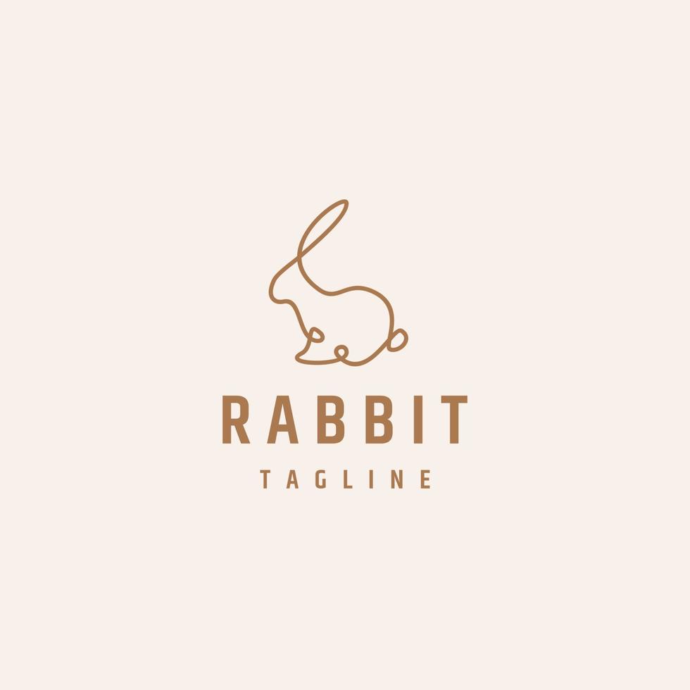 Rabbit line art logo icon design template vector