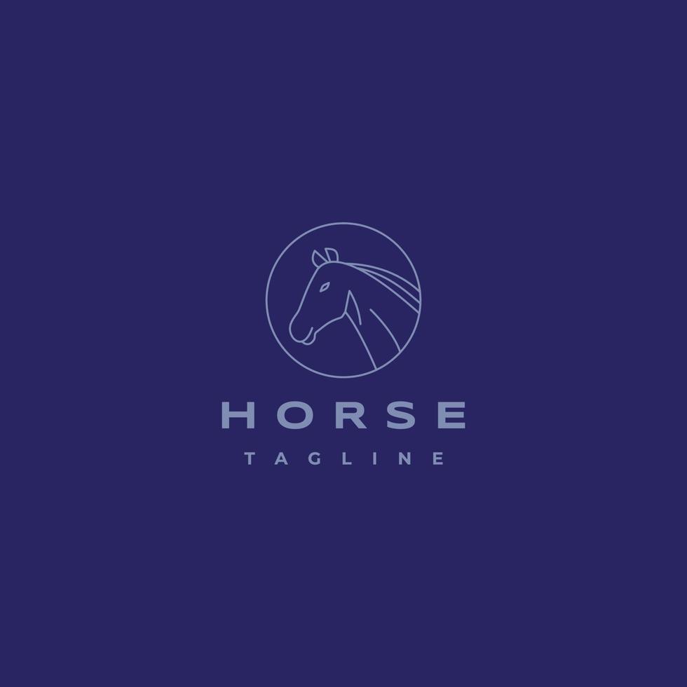 Horse head geometric logo vector icon design template
