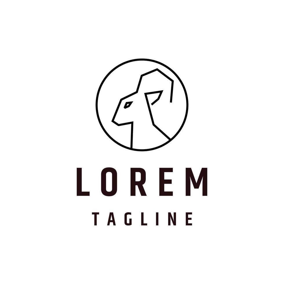 Goat line art logo icon design template vector
