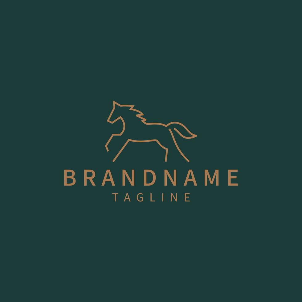 Horse line art logo icon design template vector