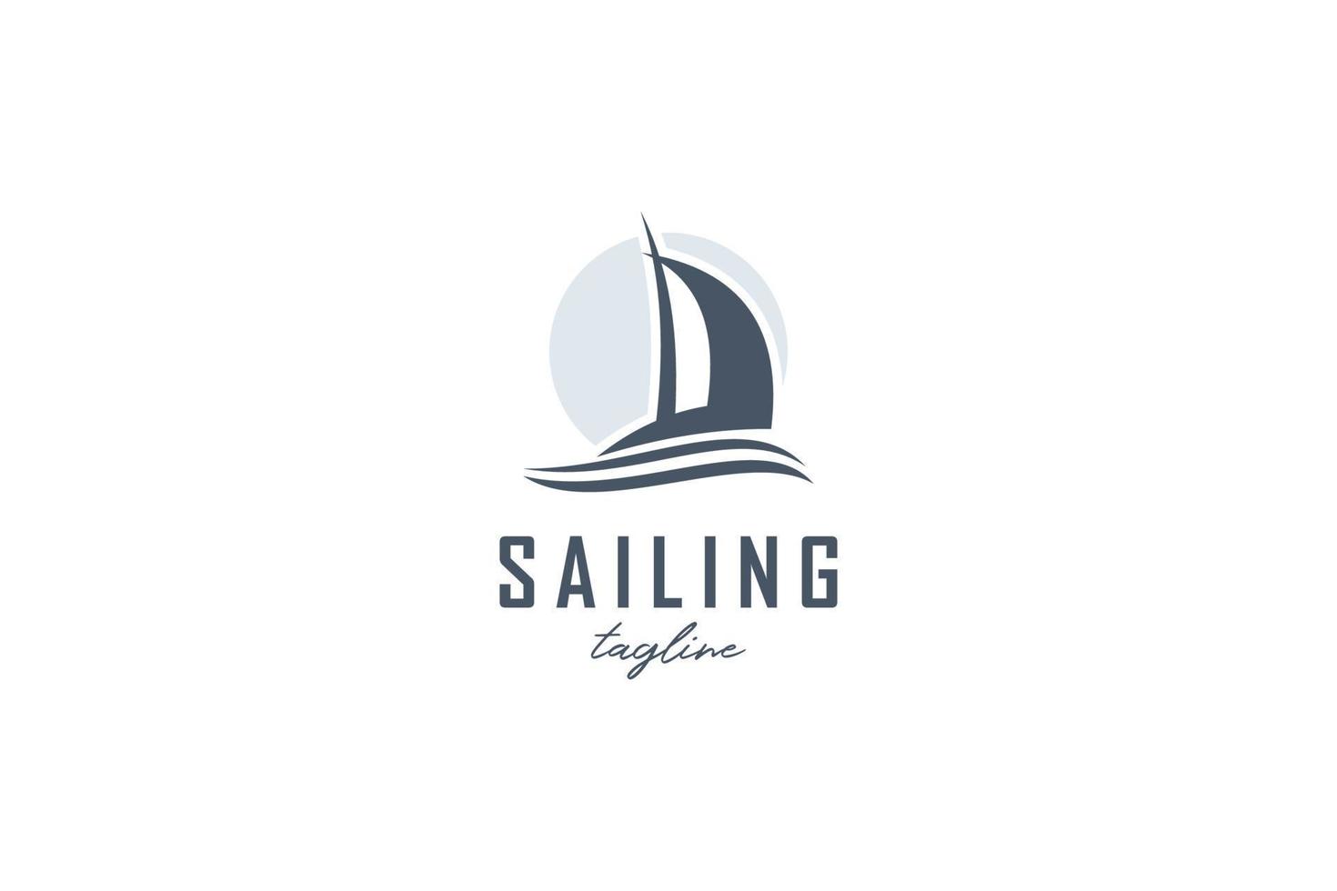 Simple Sailing Yacht Silhouette Logo design inspiration vector