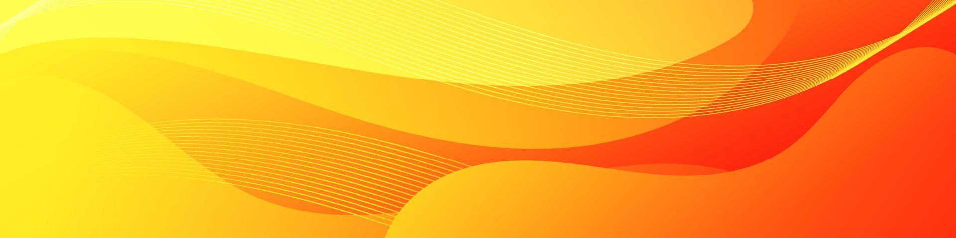 plantilla de banner de onda de fluido naranja abstracto vector