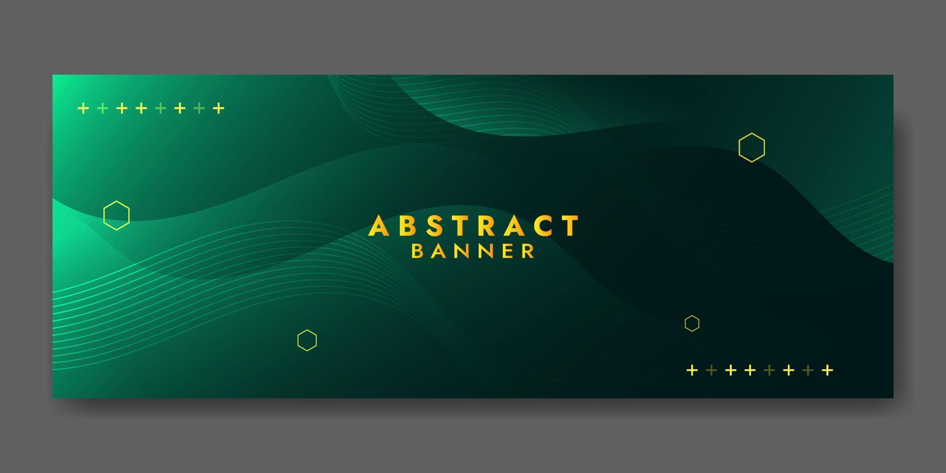 Abstract Dark Green Fluid Wave Banner Template vector