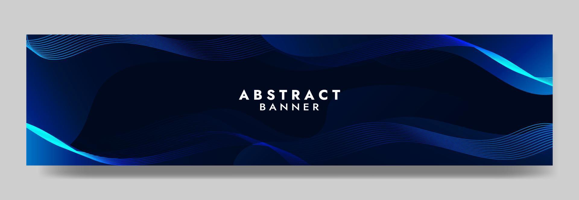 Abstract Dark Blue Fluid Wave Banner Template vector