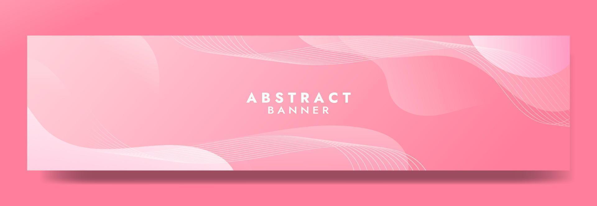 plantilla de banner de onda fluida rosa abstracta vector